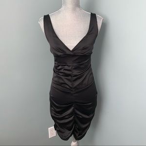 URBAN BEHAVIOR little black ruched mini dress size medium party wedding guest